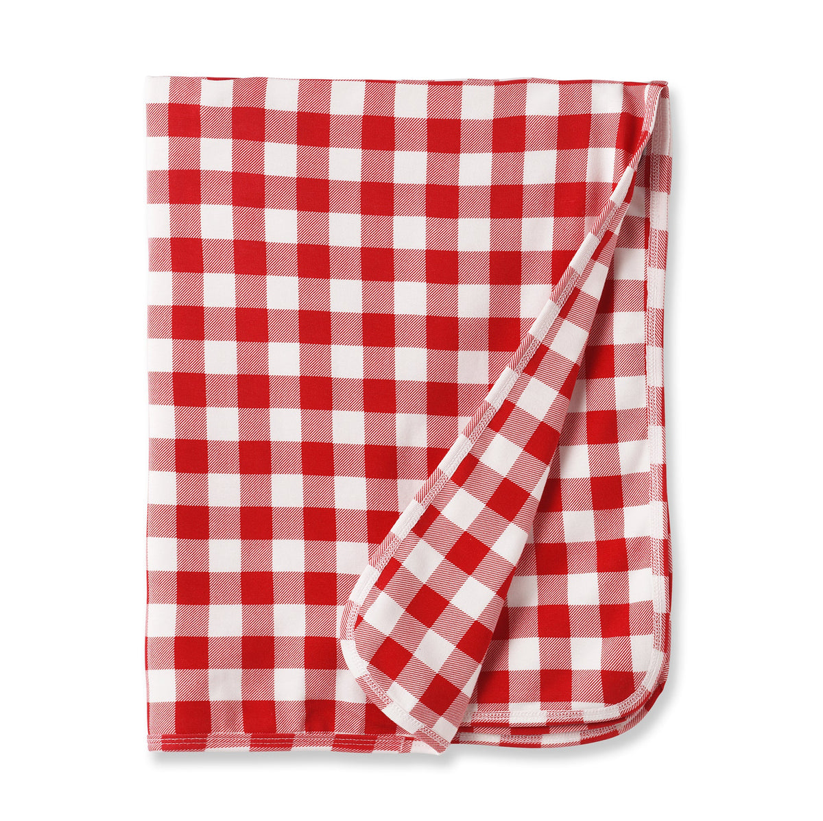 Picnic Plaid/Red Soft Bamboo Stroller Blanket for Baby