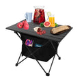 Foldable Camping Table With Storage Basket Rustproof Portable Aluminum Alloy