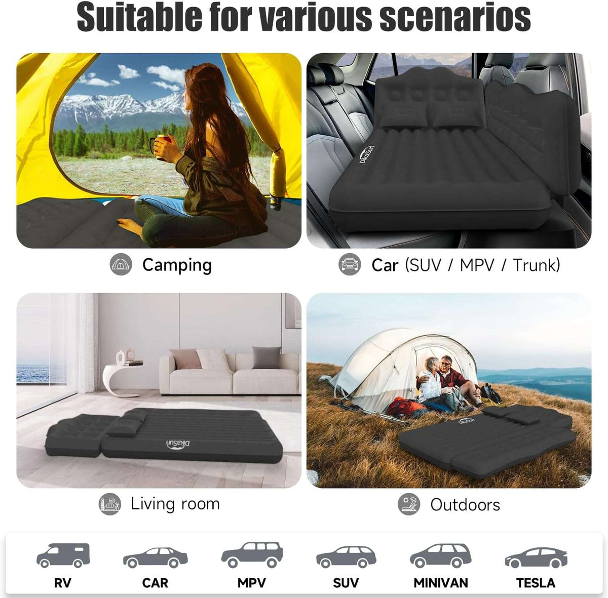 Thicken Backseat SUV/Car/Truck Air Mattress Air Bed Inflatible
