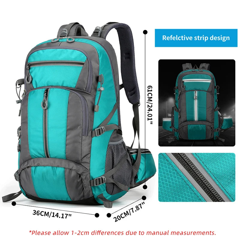 50L Fishing Backpack Large Capacity Camping Bags Outdoor Sport Hiking Trekking