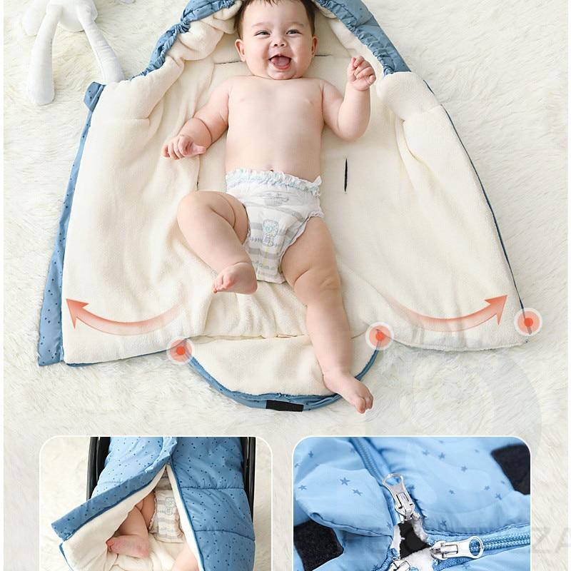 Newborn Winter Warm Baby Sleeping Bag Sleep sack For Stroller for Baby Sleep Sack Thickening Dual-use  For Baby Kids
