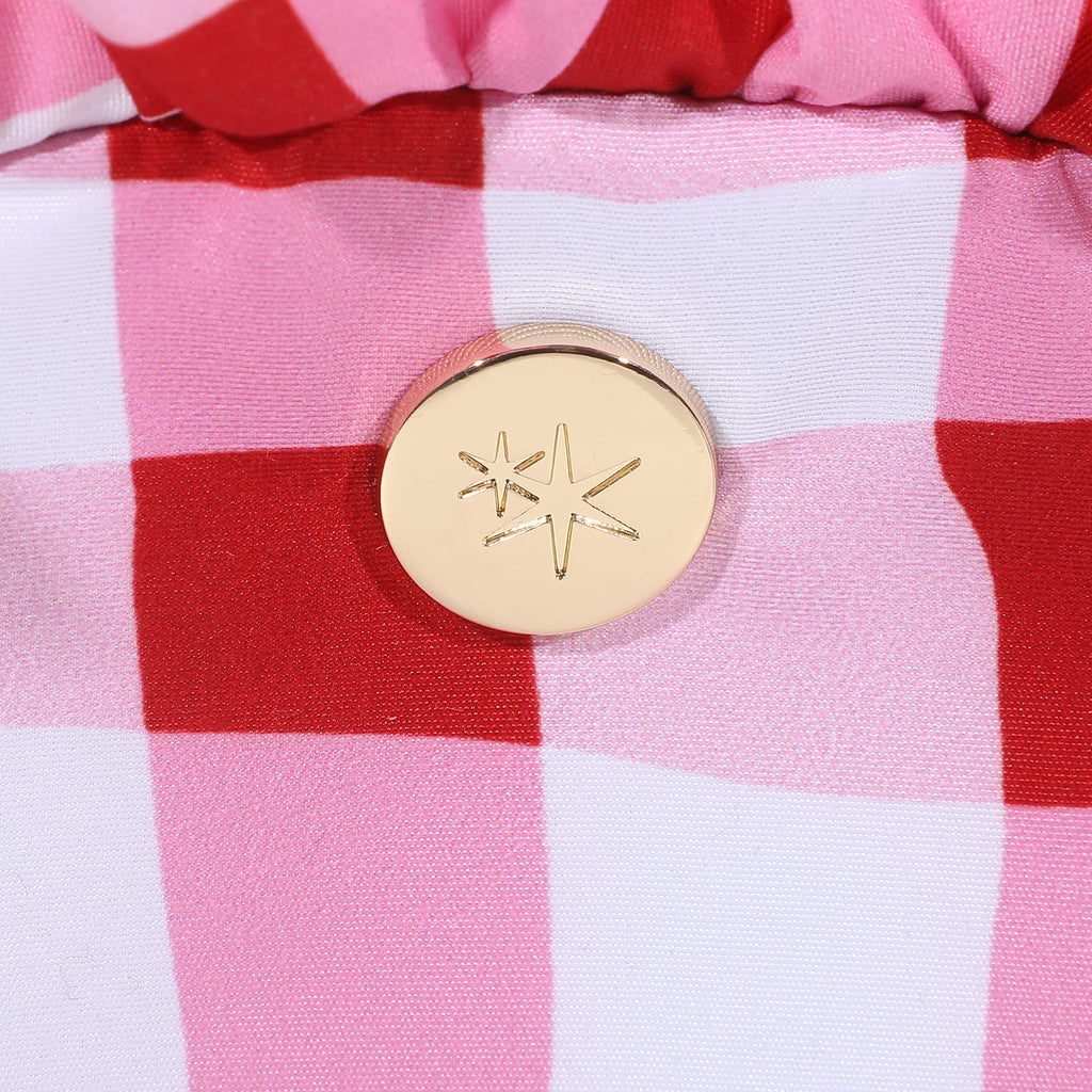 Picnic Perfect Gingham Ruffled Clutch
