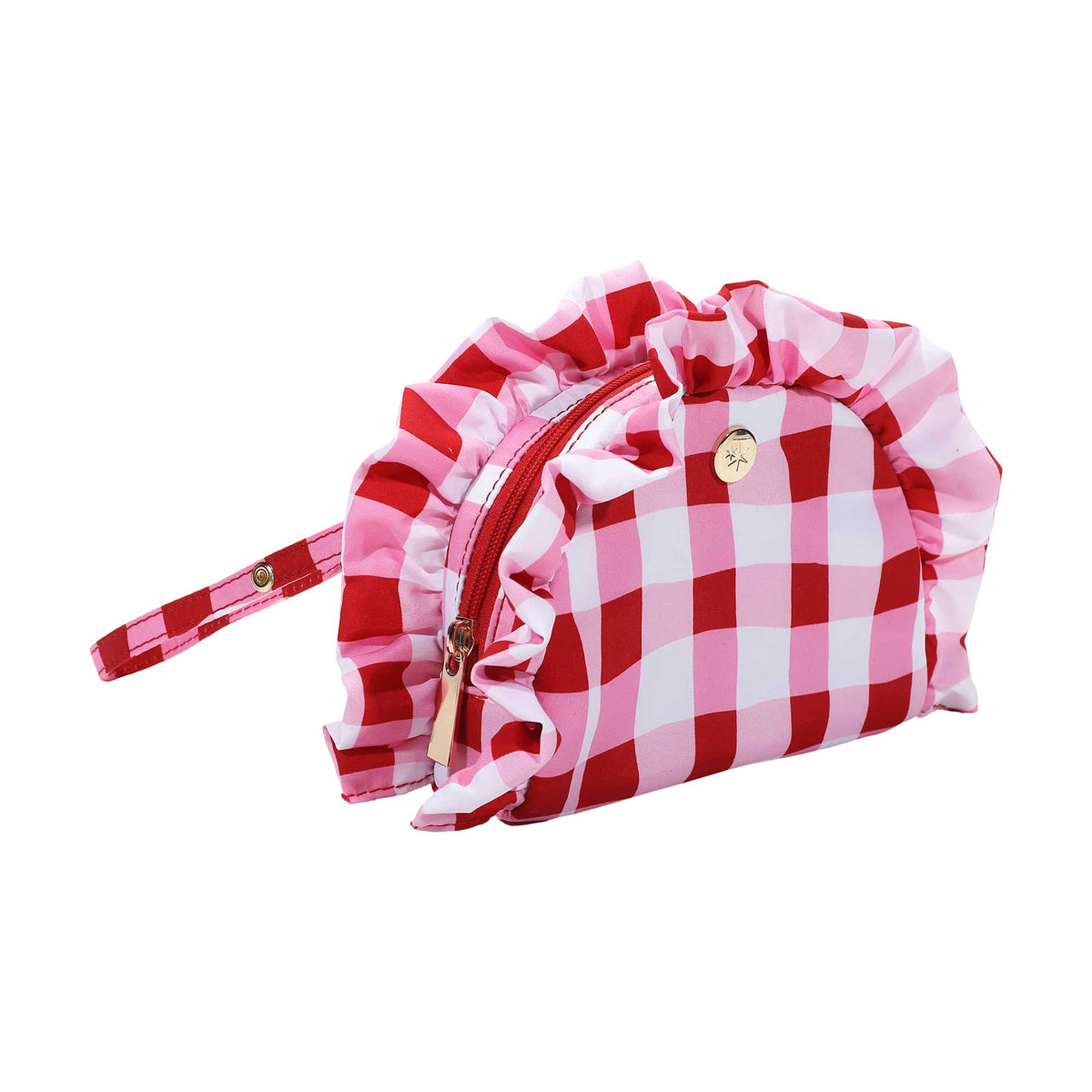 Picnic Perfect Gingham Ruffled Clutch