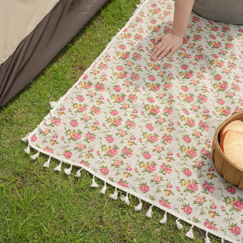 Cute Floral Cottagecore Picnic Blanket