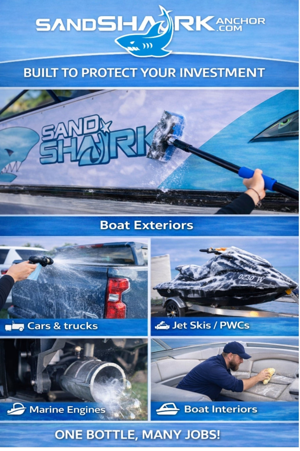 2-in-1 Boat Salt Wash & Engine Flush Boat Cleaner - 32oz