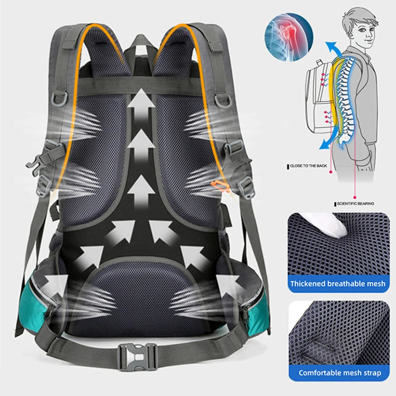 50L Fishing Backpack Large Capacity Camping Bags Outdoor Sport Hiking Trekking